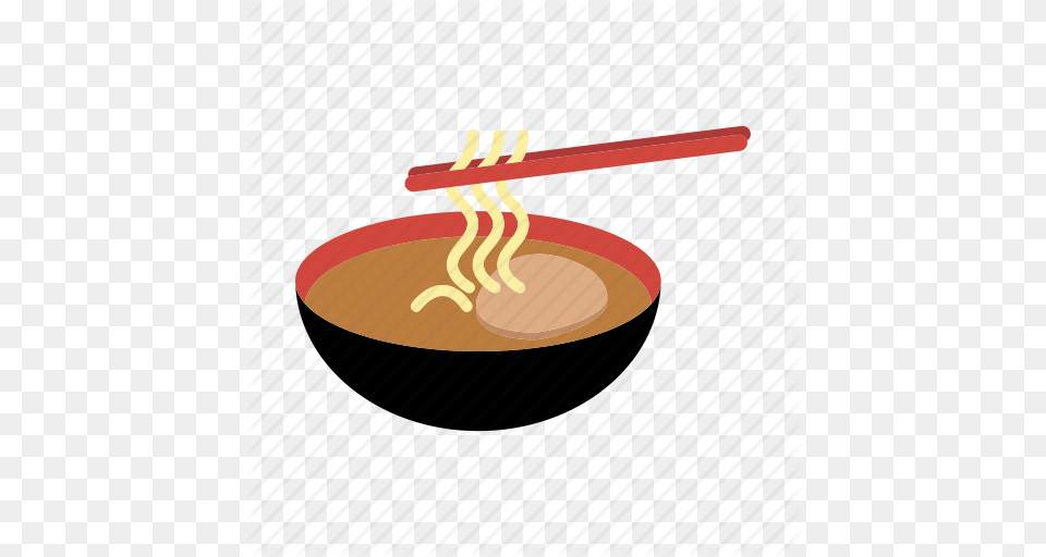 Bowl Chopsticks Cuisine Food Japanese Noodle Ramen Icon, Dish, Meal, Soup Bowl, Cutlery Free Png Download