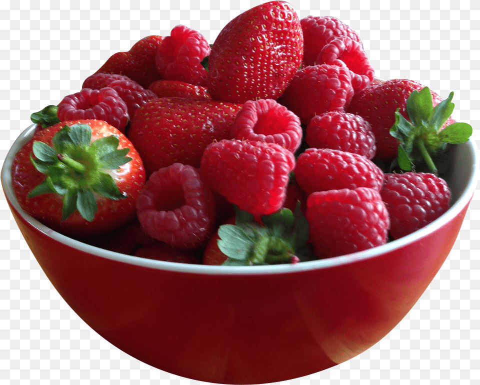 Bowl Full Of Strawberries Raspberries And Strawberries In A Bowl Free Transparent Png