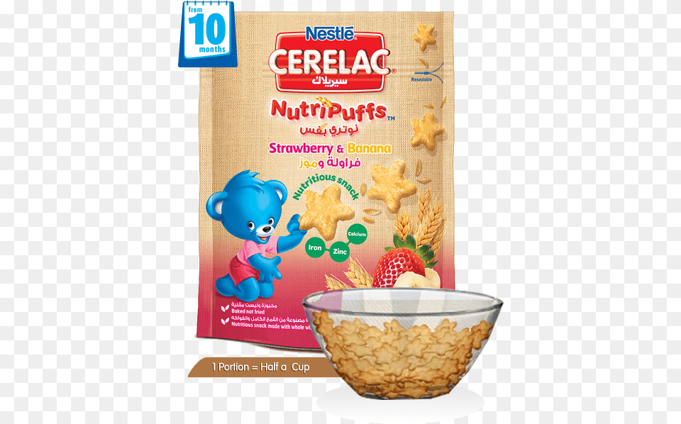 Bowl Of Cereal Nestle Cerelac Nutripuffs Cerelac Wheat Orange Banana, Food, Snack, Advertisement Free Transparent Png