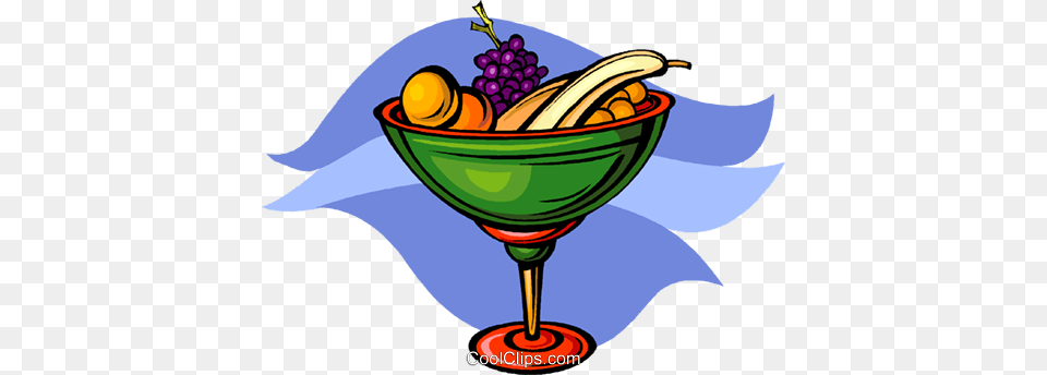 Bowl Of Fruit Royalty Vector Clip Art Illustration, Glass, Banana, Food, Plant Png