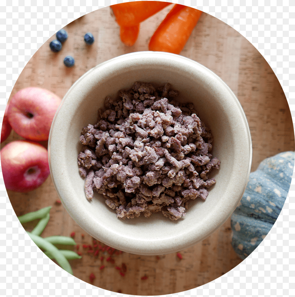 Bowl Of Minced Meat For Dogs Superfood, Food, Breakfast, Produce Png Image