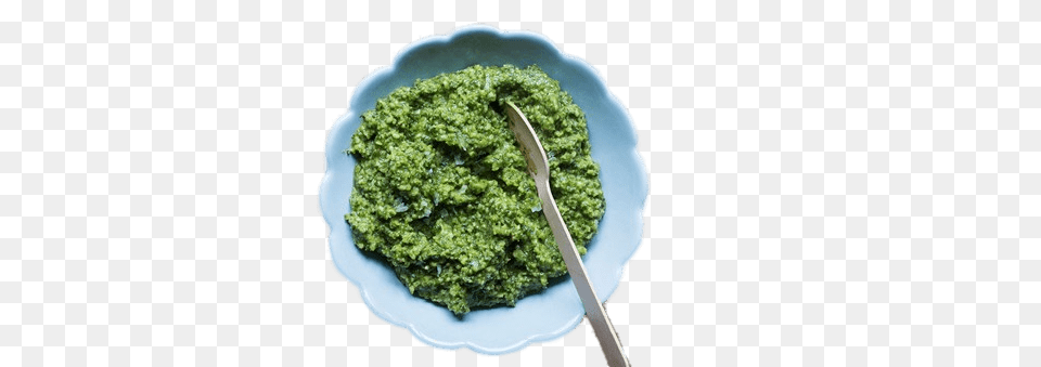 Bowl Of Pesto, Cutlery, Spoon, Food, Leafy Green Vegetable Png