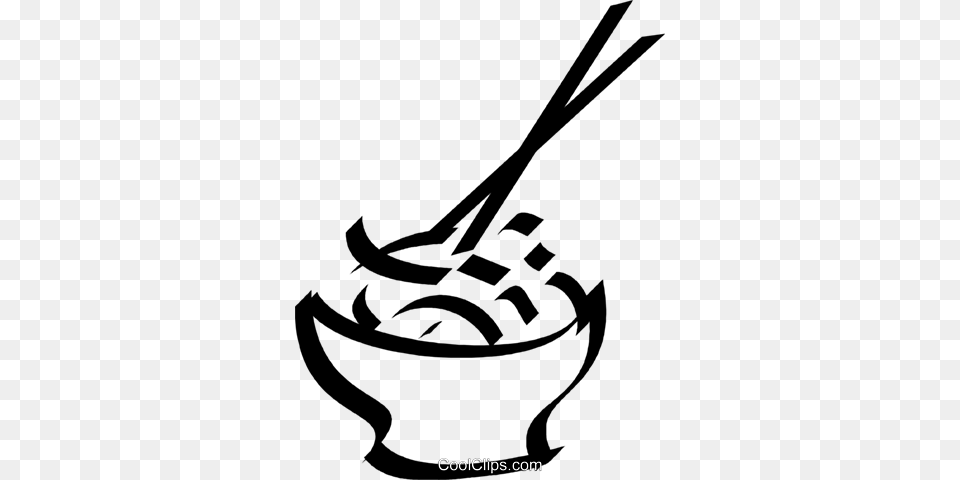 Bowl Of Rice And Chop Sticks Royalty Vector Clip Art, Cutlery, Stencil, Spoon, Smoke Pipe Free Png Download