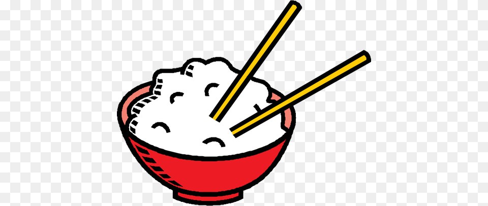 Bowl Of Rice With Chopsticks Vector Clip Art, Food, Meal, Cream, Dessert Png Image