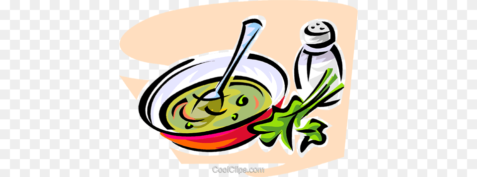 Bowl Of Soup Royalty Vector Clip Art Illustration, Cutlery, Food, Meal, Spoon Free Png