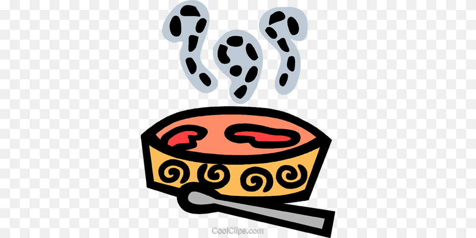 Bowl Of Soup Royalty Vector Clip Art Illustration, Cutlery, Footprint, Animal, Bear Png