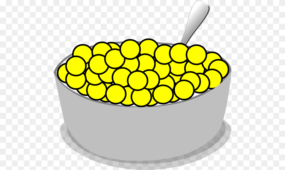 Bowl Of Yellow Cereal Clip Art At Clker Bowl Of Cereal Clipart, Cutlery, Dynamite, Weapon, Spoon Free Png Download