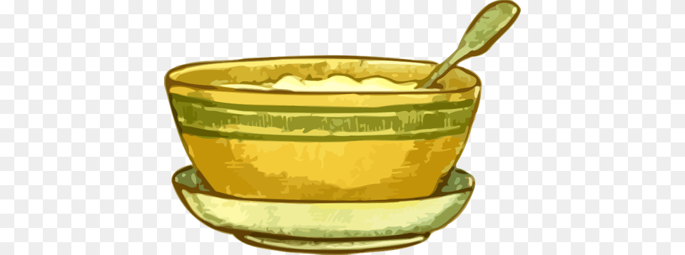 Bowl With Porridge, Cutlery, Soup Bowl, Spoon, Custard Png