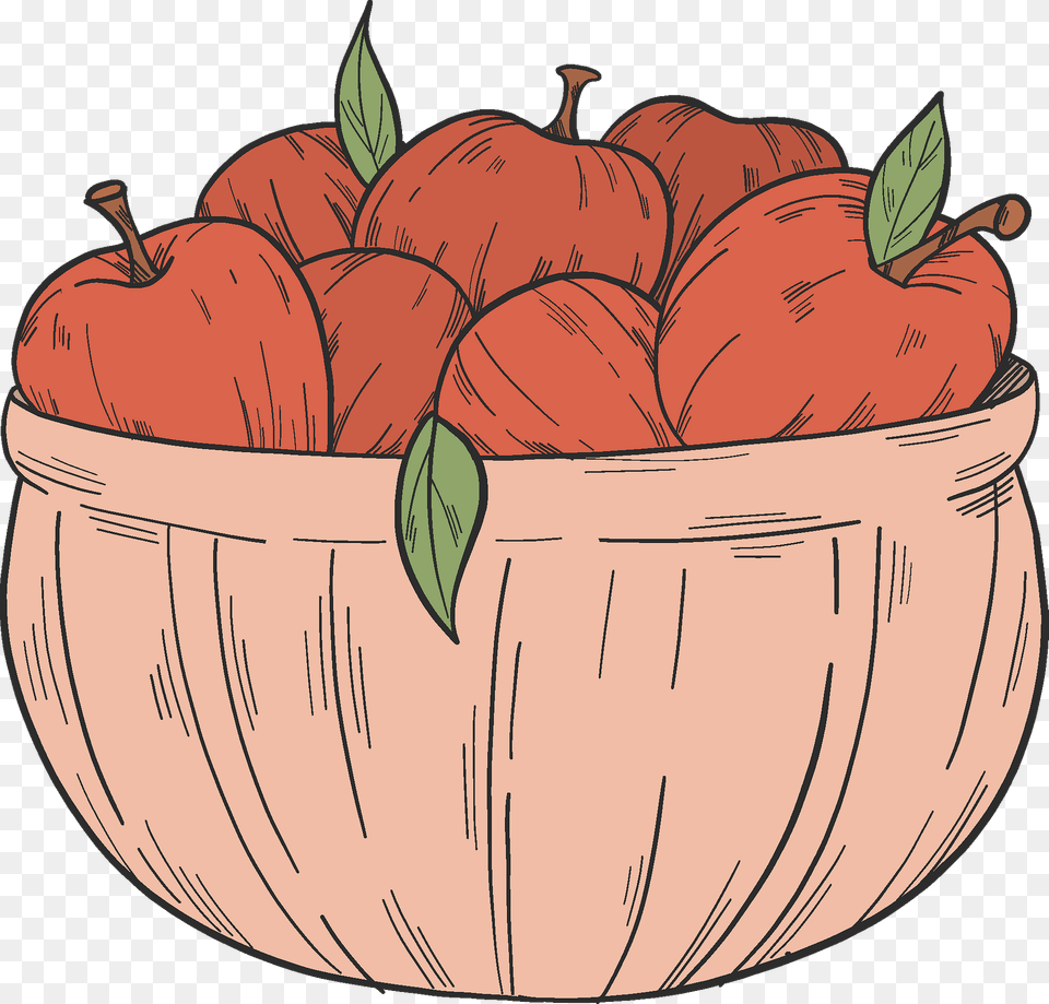 Bowl With Red Apples Clipart, Apple, Basket, Food, Fruit Free Transparent Png