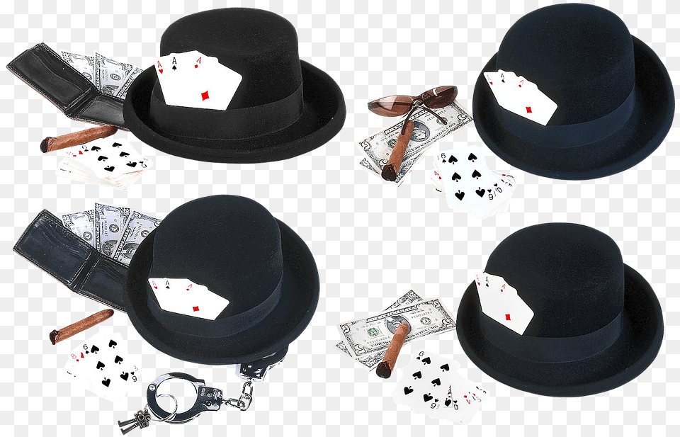 Bowler Hat With Cards, Clothing, Game Free Transparent Png