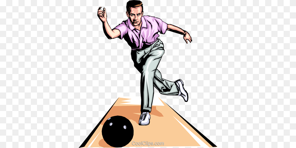 Bowler Throwing Ball Royalty Vector Clip Art Illustration Bowling Clip Art, Adult, Male, Man, Person Free Png