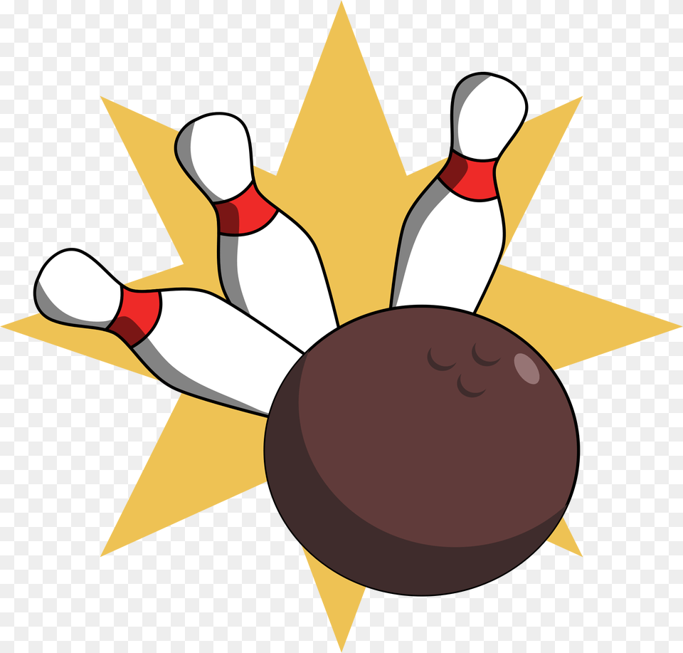 Bowling Ball Hitting Pins Vector Clipart Image, Leisure Activities Free Png