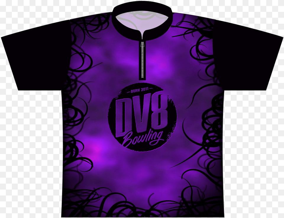 Bowling Jersey Short Sleeve, Clothing, Shirt, T-shirt, Purple Free Transparent Png