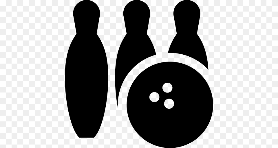 Bowling Pins Icon, Gray Png