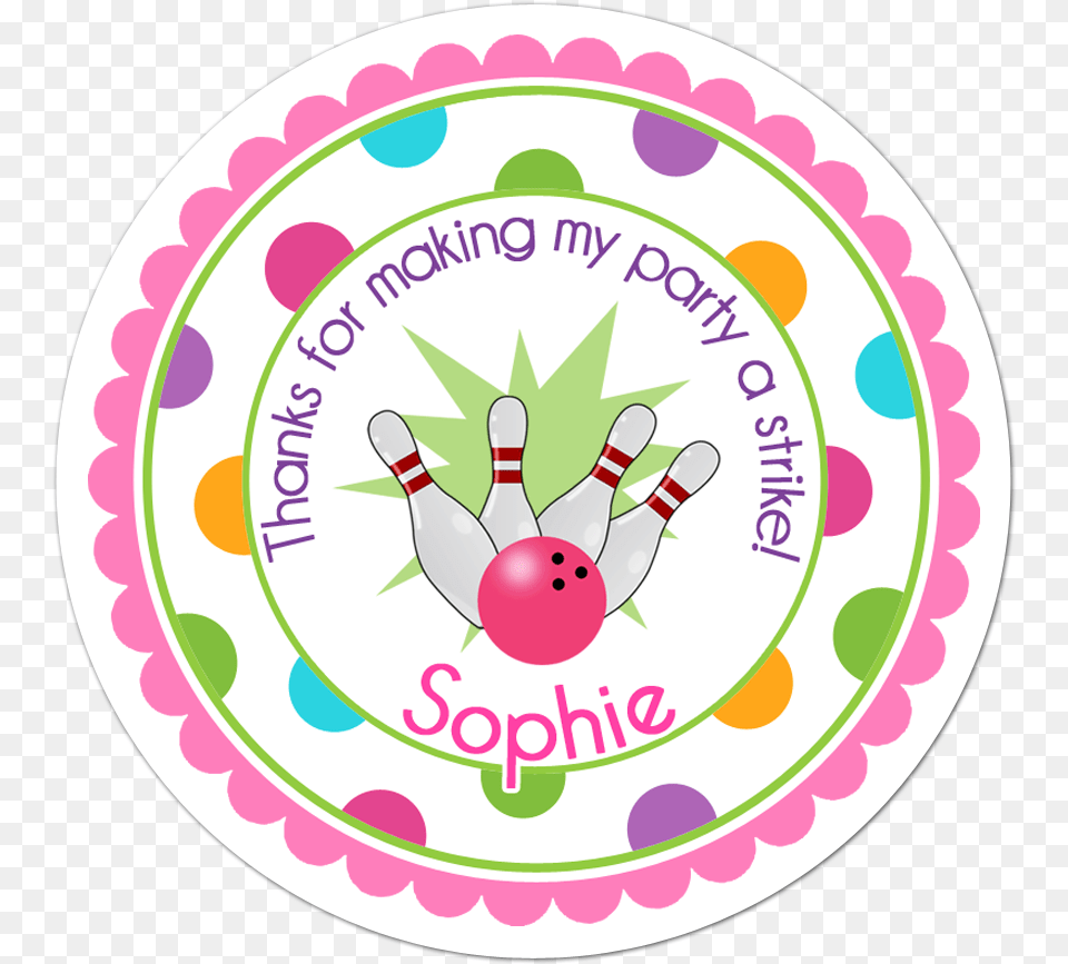 Bowling Wide Polka Dot Border Personalized Sticker Circle, Leisure Activities, Disk, People, Person Free Png