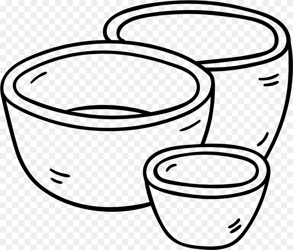 Bowls Circle Line Art, Gray Free Png Download