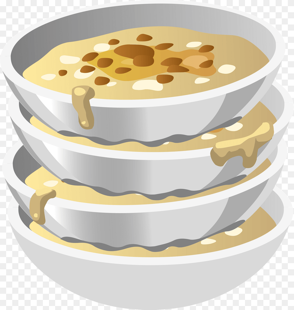 Bowls Of Yummy Gruel Stacked Up Clipart, Bowl, Food, Meal, Hot Tub Png