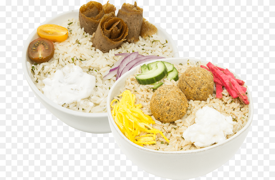 Bowls Steamed Rice, Food, Food Presentation, Lunch, Meal Free Png Download