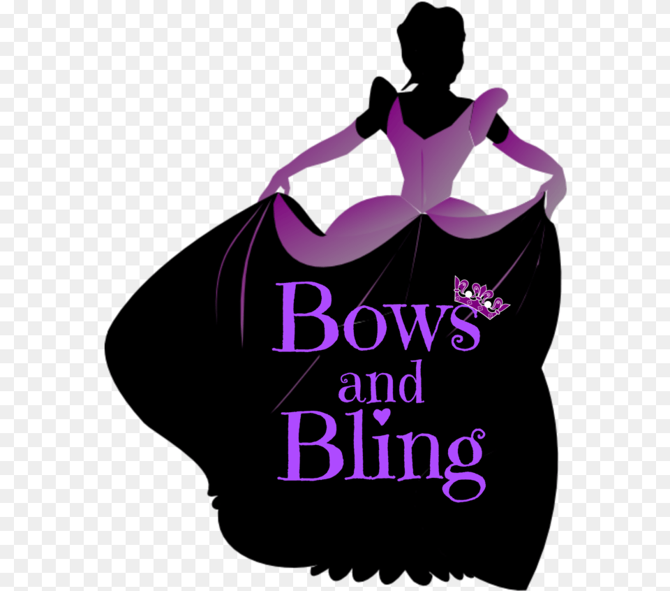 Bows And Bling Disney Princess Silhouette In Pink Clipart Illustration, Purple, Book, Publication, Advertisement Free Png Download