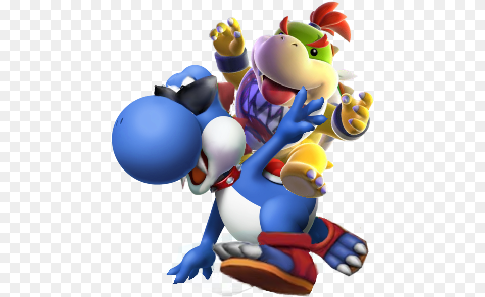 Bowser And Blue Yoshi Freetoedit Bowser Jr And Boshi, Baby, Person, Game, Super Mario Free Png