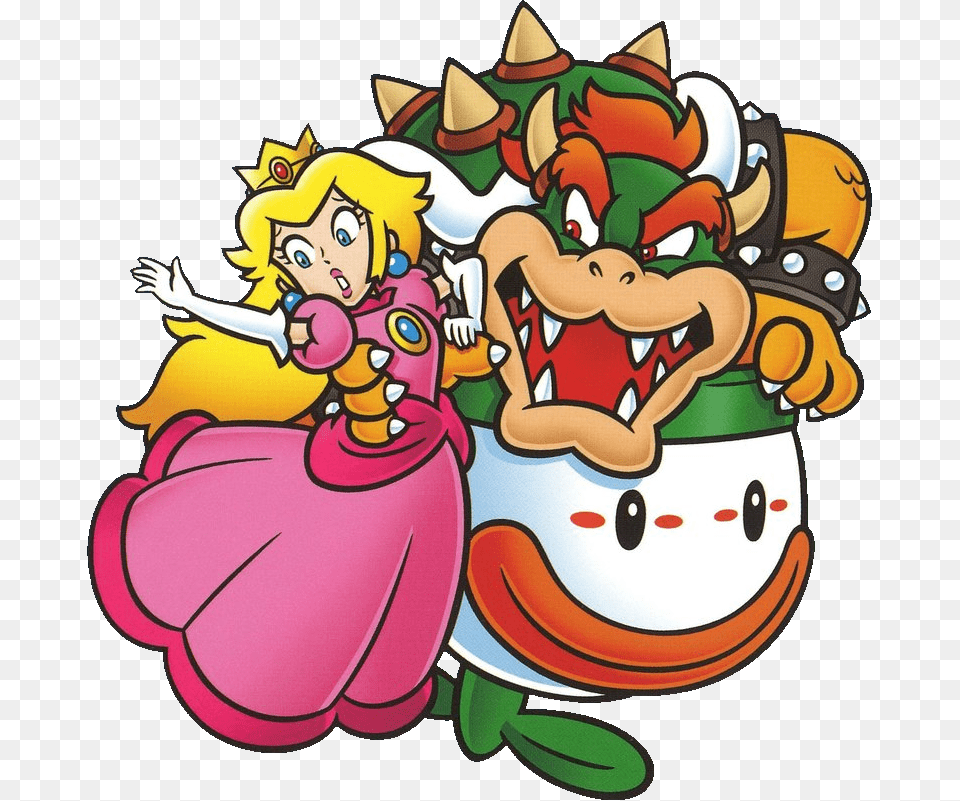 Bowser Image Background Princesa Peach Mario Bros, Baby, Person, Face, Head Free Png Download