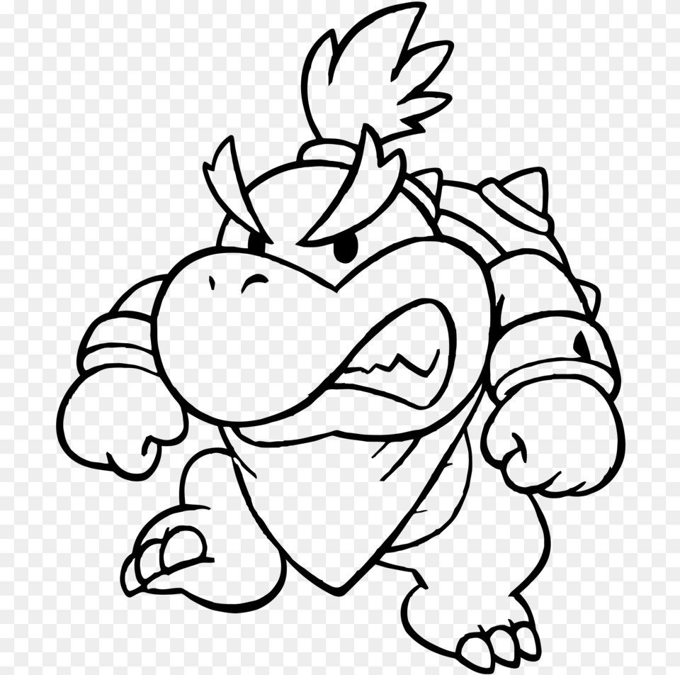 Bowser Jr Coloring Pages Baby Bowser Coloring Pages, Gray Free Png Download