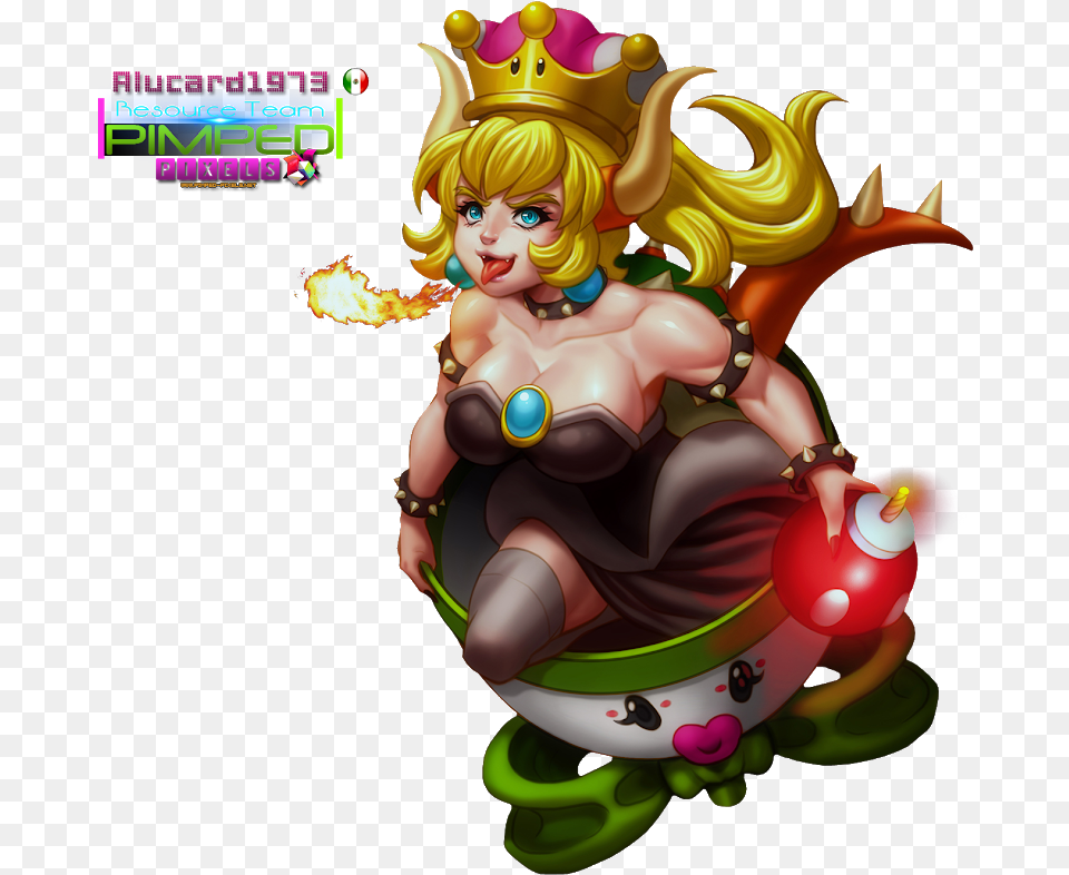 Bowsette And Koopa Clownette Car Bowsette, Art, Graphics, Book, Comics Free Png Download