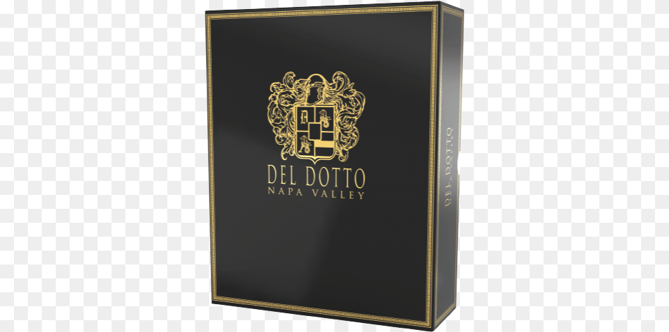 Box 2 And 3 Bottle Black Dd Gold Logo Del Dotto Vineyards Book Cover, Text, Blackboard Free Transparent Png