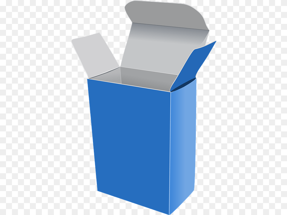 Box Blue Open Package Container Empty Crayon Box Clipart, Cardboard, Carton, Mailbox, Package Delivery Free Transparent Png