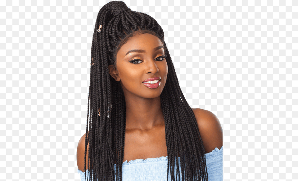Box Braid Large Lace Front Wigs, Hair, Person, Face, Head Png Image