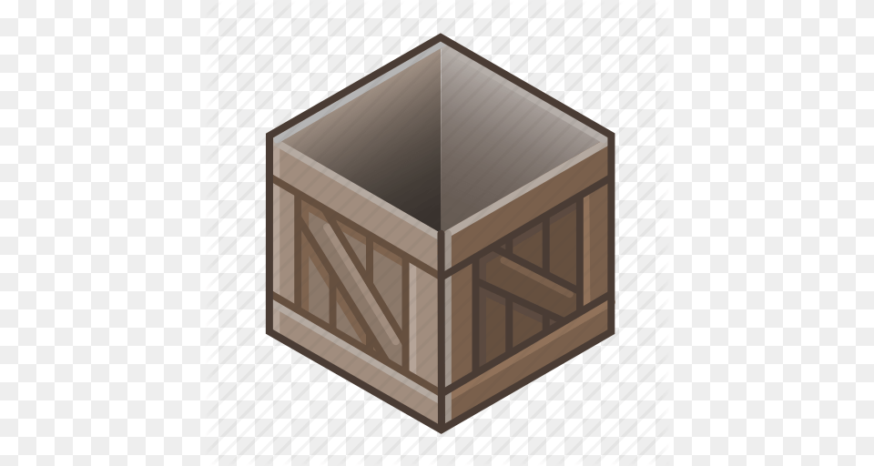 Box Cube Old Open Pack Wood Wooden Icon, Crate, Crib, Furniture, Infant Bed Free Png