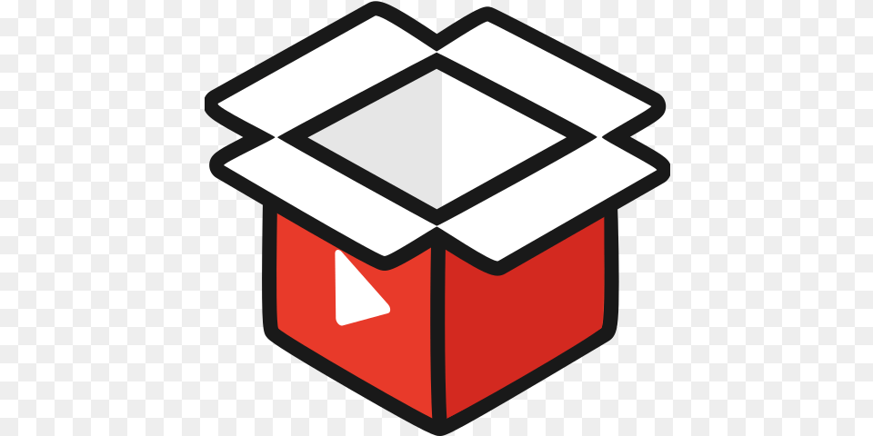 Box Empty Play Button Video Icon Of Youtuber Empty Box Icon, Cardboard, Carton Free Png Download
