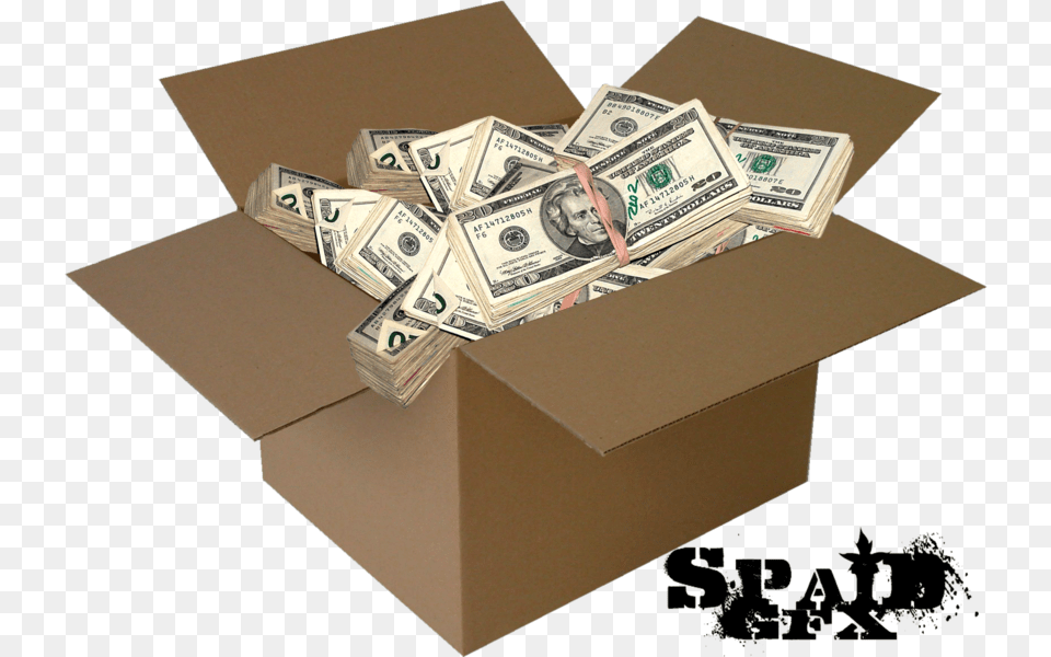 Box Full Of Money, Person, Cardboard, Carton Png