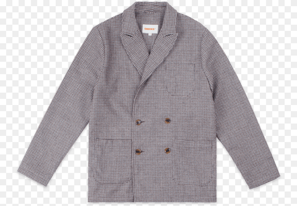 Box Jacket Houndstooth Button, Blazer, Clothing, Coat, Overcoat Free Png Download