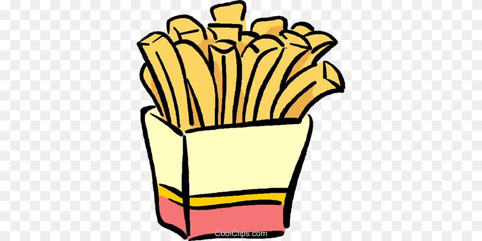 Box Of French Fries Royalty Vector Clip Art Illustration, Food Free Transparent Png