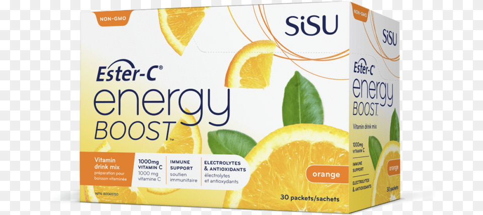 Box Of Sisu Energy Boost Ester, Citrus Fruit, Food, Fruit, Orange Free Png