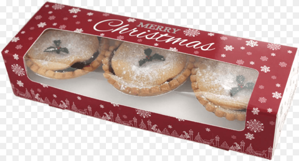 Box Of Three Mince Pies For Christmas Transparent Stickpng Mince Pie, Dessert, Food, Pastry, Sweets Free Png