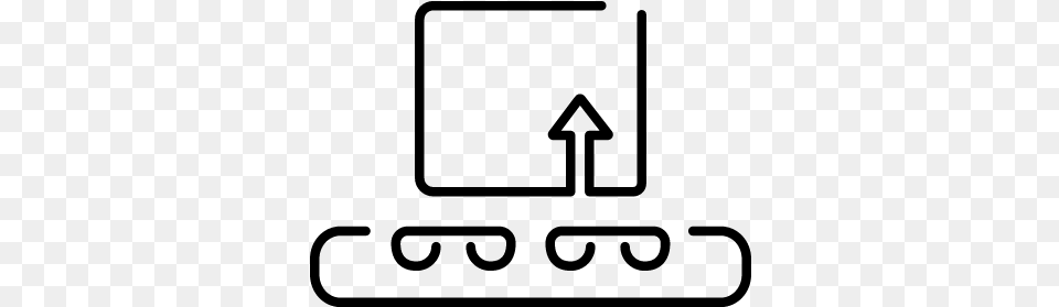 Box On Band Conveyor Logistics Outline Vector Simbolo De Una Banda Transportadora, Gray Free Png