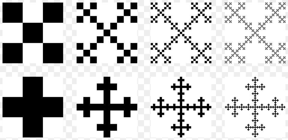 Box Or Vicsek Fractal 4 Iterations Clipart, Cross, Symbol, Qr Code, Pattern Free Png