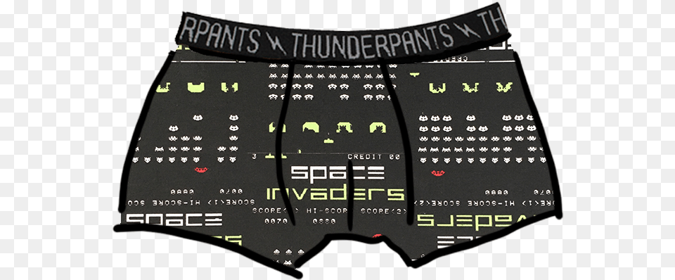 Boxer Brief Space Invaders Boxer Briefs, Clothing, Underwear, Blackboard Free Png