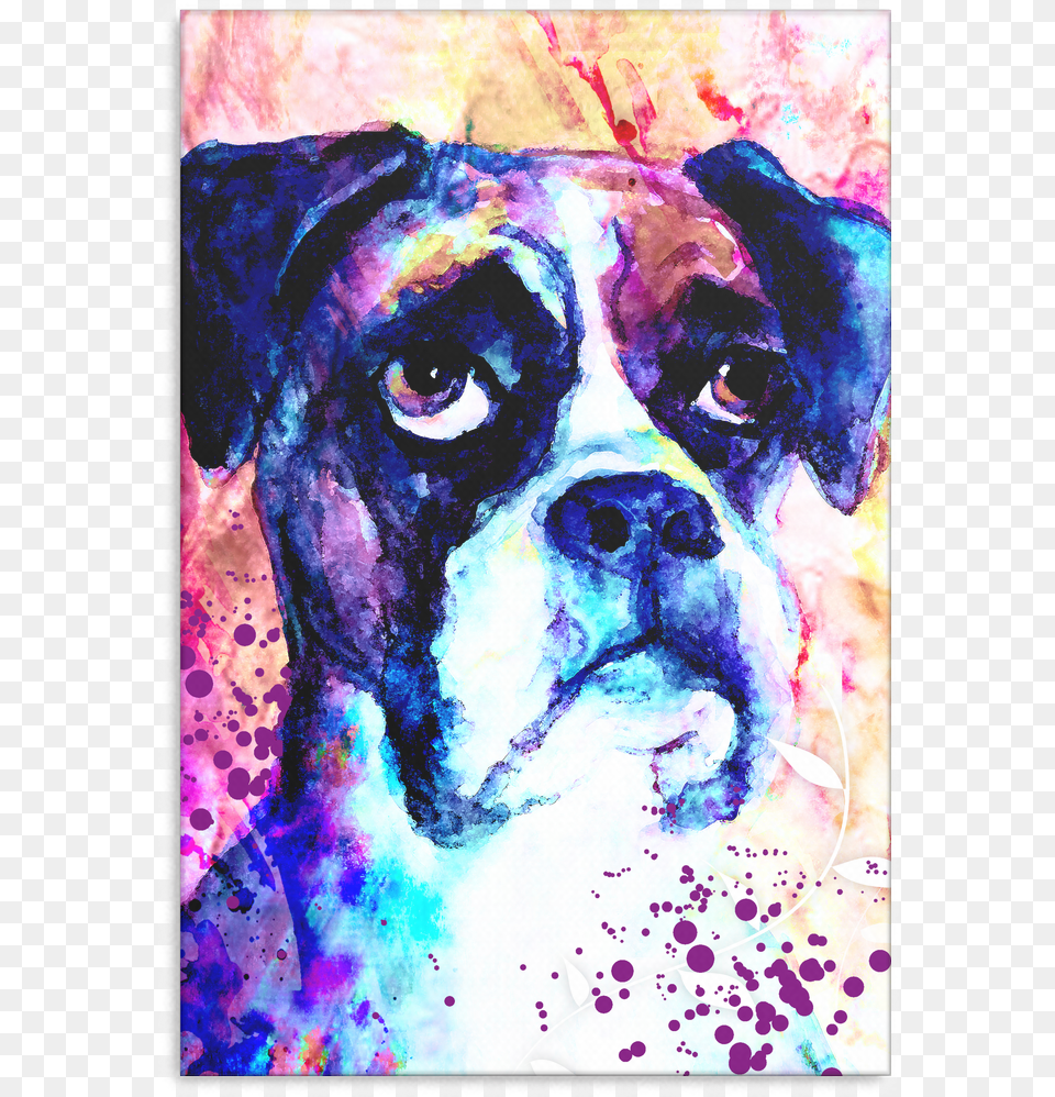 Boxer Canvas P04 Pensive Boxer Dog Pop Art Painting, Adult, Wedding, Person, Modern Art Png Image