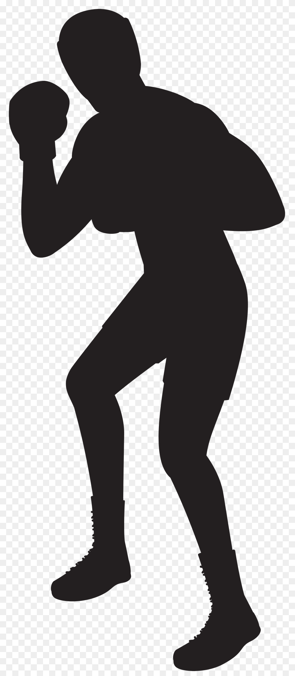 Boxer Silhouette Clip Art, Gray Free Png
