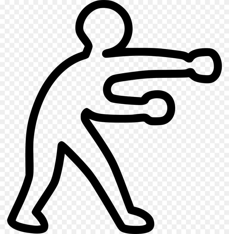 Boxing Fighting Human Play Games Sport Olympic Competition Line Art, Bow, People, Person, Stencil Free Transparent Png
