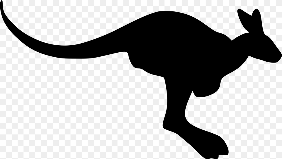 Boxing Kangaroo Silhouette Drawing Logo, Gray Free Transparent Png