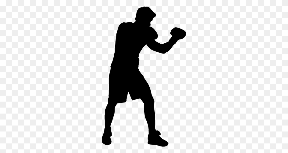 Boxing Player Guard Silhouette, Adult, Male, Man, Person Png