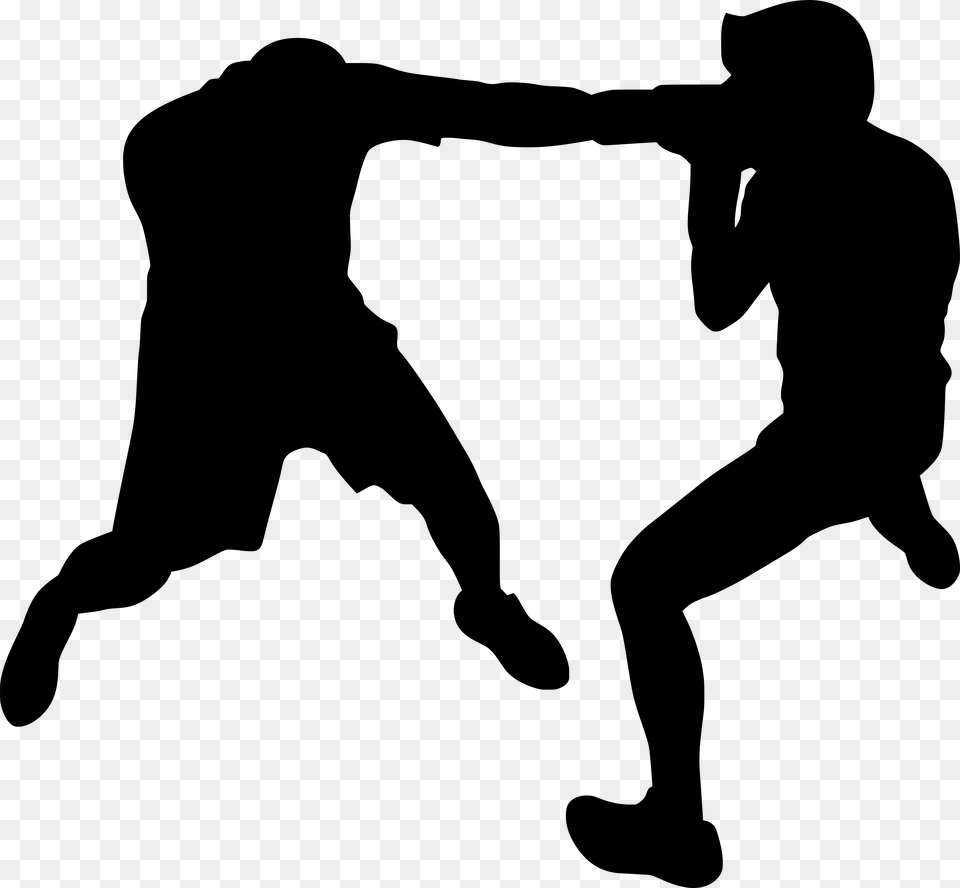 Boxing Silhouette, Gray Free Transparent Png