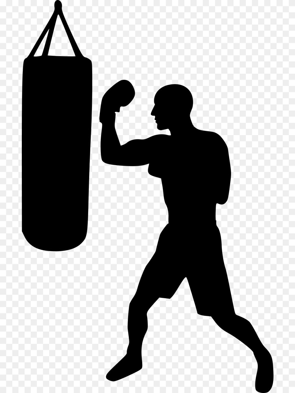 Boxing Training Silhouette Kickboxing Boxer Gloves Boxing Vector, Gray Free Png