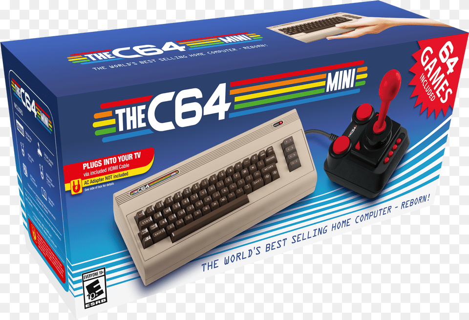 Boxshot 3d Small Us English 800x532 Commodore 64 Mini, Computer, Computer Hardware, Computer Keyboard, Electronics Free Png