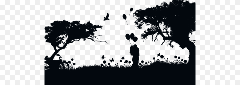 Boy Silhouette, Nature, Night, Outdoors Free Png Download