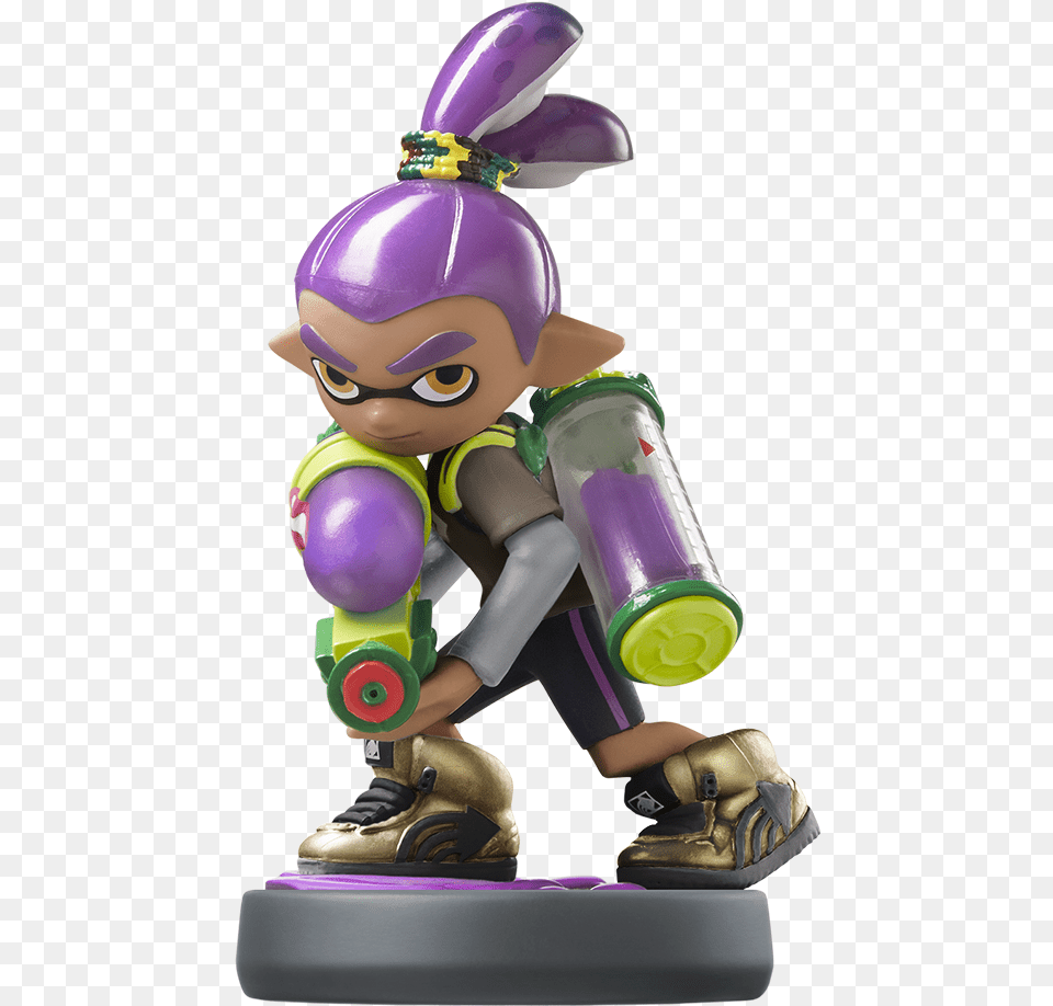Boy Amiibo Purple Inkling Boy Amiibo, Figurine, Baby, Person, Face Free Png Download